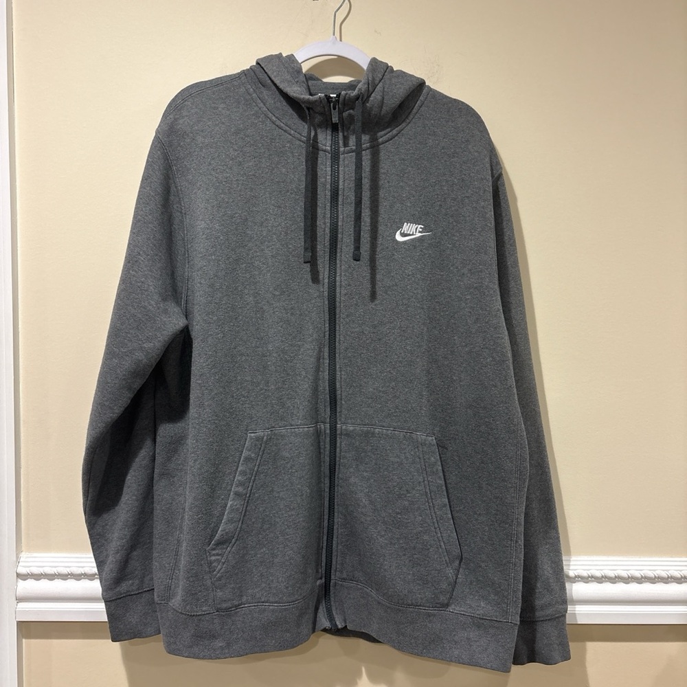 Nike Full-Zip Hoodie Gray with White Logo
